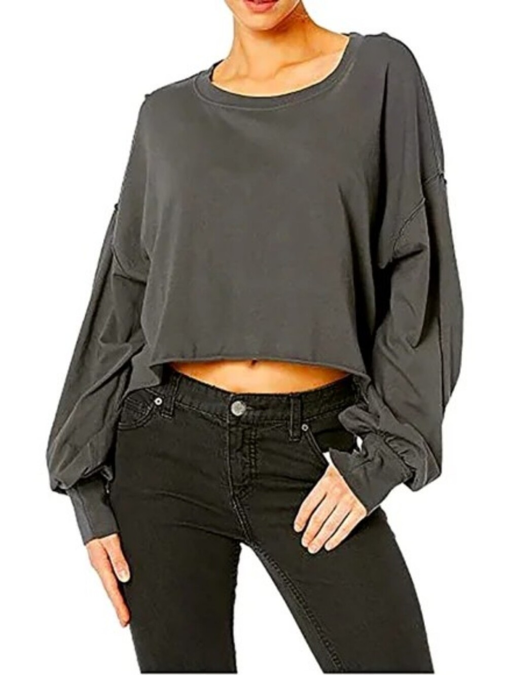 Free People We The Free Denver Grey Long Sleeve Top M